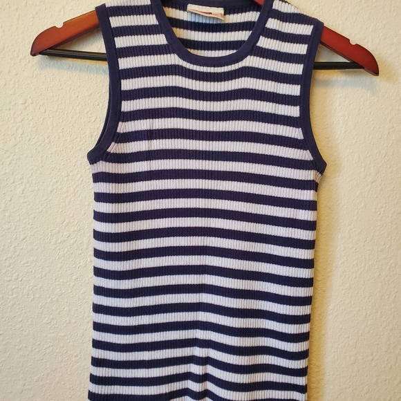 XS Navy/White stripe Tank Top by Faded Glory - Picture 2 of 3